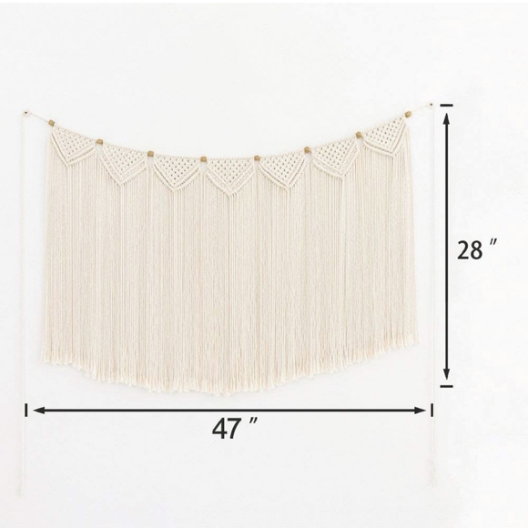 Macrame Wall Decor Hanging Curtain Fringe Tapestry - Picture 6 of 6